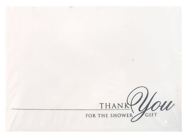 50 ct. Shower Thank You Cards - Silver