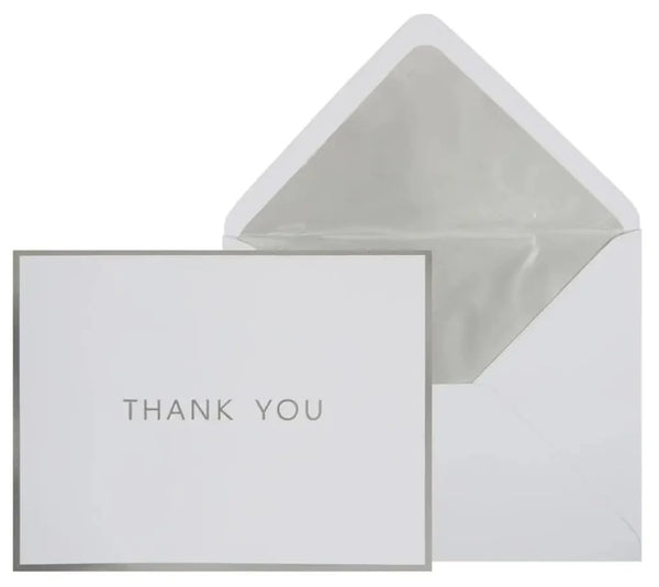 Luxury Thank You Card Set - Silver