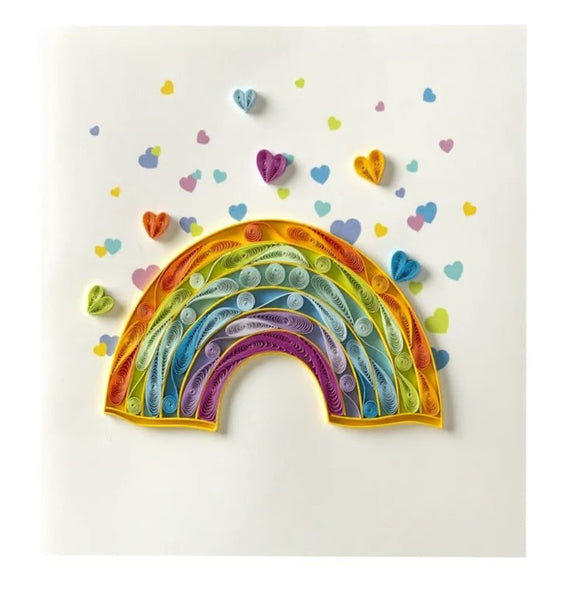 Luxury Birthday Greeting Card - Quilled Rainbow