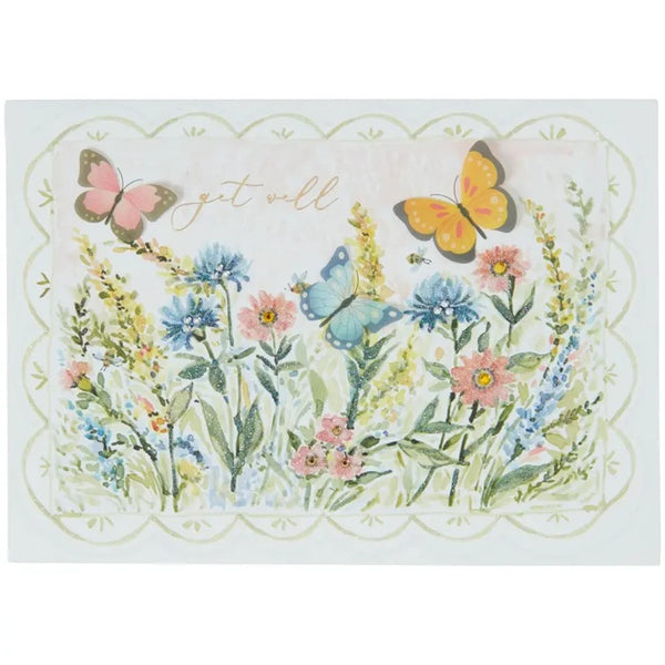 Luxury Get Well Greeting Card - Meadow Scallop