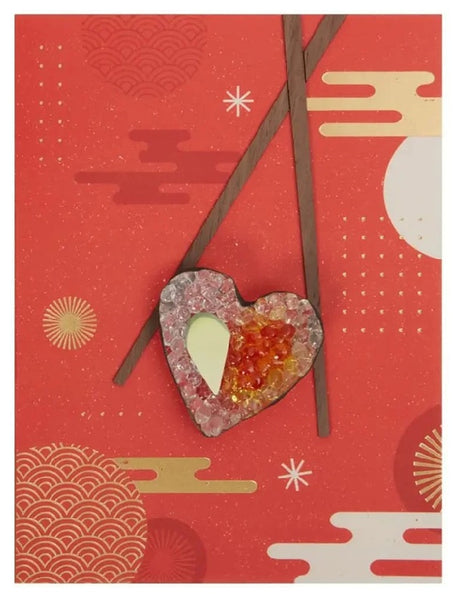 Luxury Friendship Greeting Card - Heart Shaped Sushi