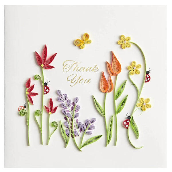Luxury Thank You Greeting Card - Quilled Gardening Thank You