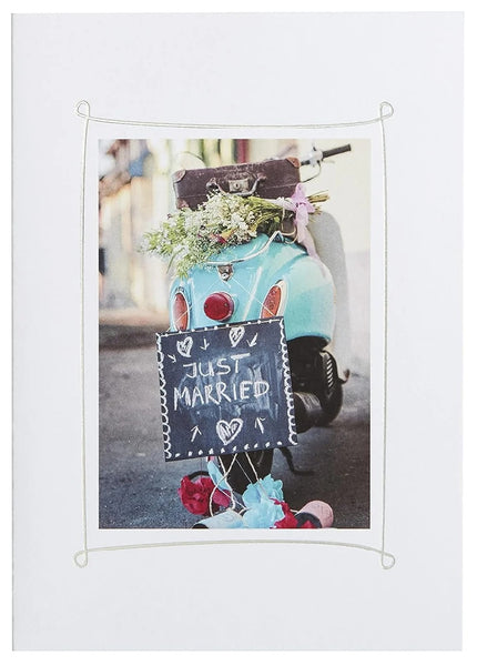 Luxury Wedding Greeting Card - Vespa Photo