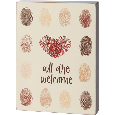 Wood Block Sign - All Are Welcome