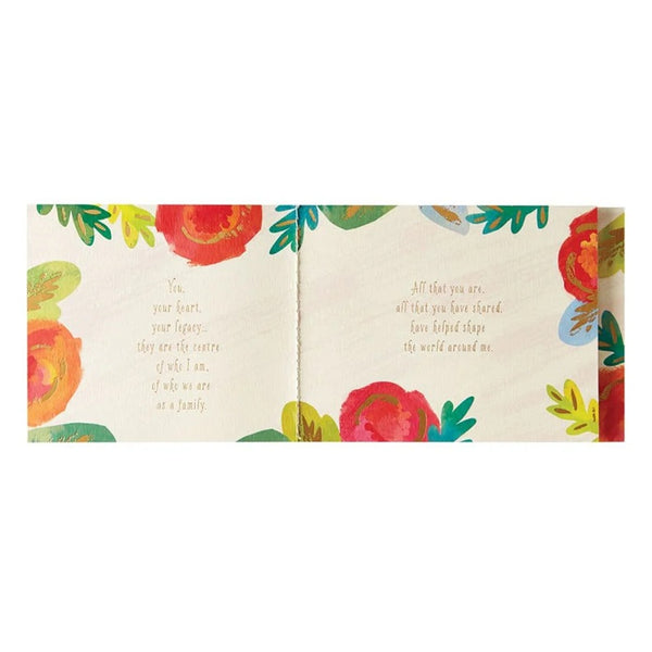 Luxury Birthday Greeting Card - Grandma With Flowers and Gold