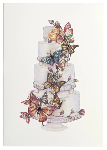 Luxury Wedding Greeting Card - Butterfly Cake