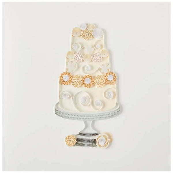 Luxury Wedding Greeting Card - Quilled Wedding Cake