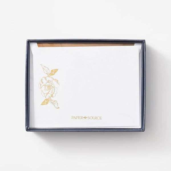 10 ct. Note Cards - Gold Floral