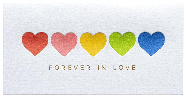 Luxury Romance Greeting Card - Row of Hearts