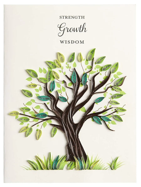 Luxury Birthday Greeting Card - Quilled Tree