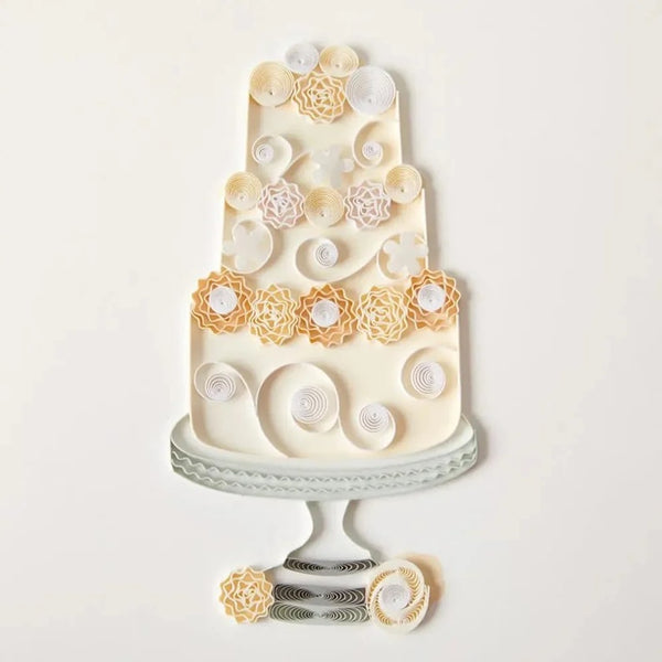 Luxury Wedding Greeting Card - Quilled Wedding Cake