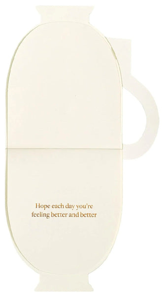 Luxury Get Well Greeting Card - Die-Cut Tea Cup