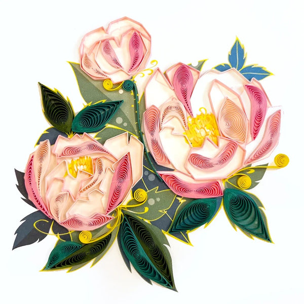 Luxury Birthday Greeting Card - Quilled Origami Floral