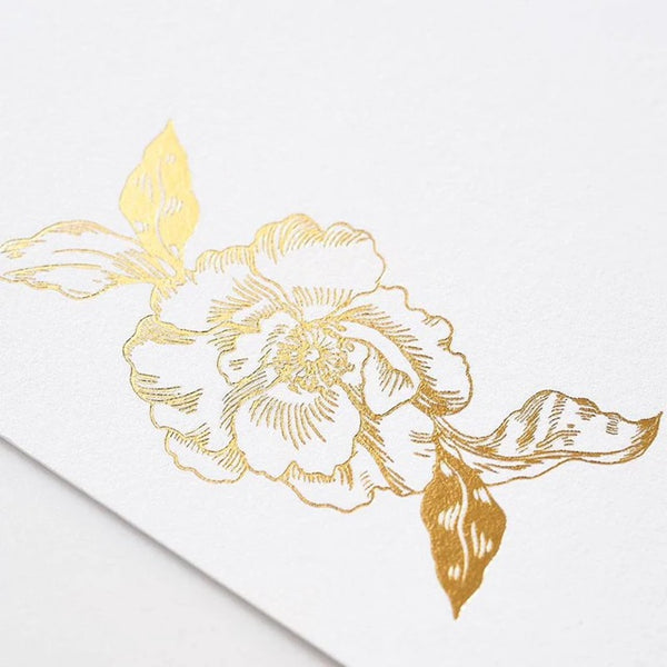 10 ct. Note Cards - Gold Floral