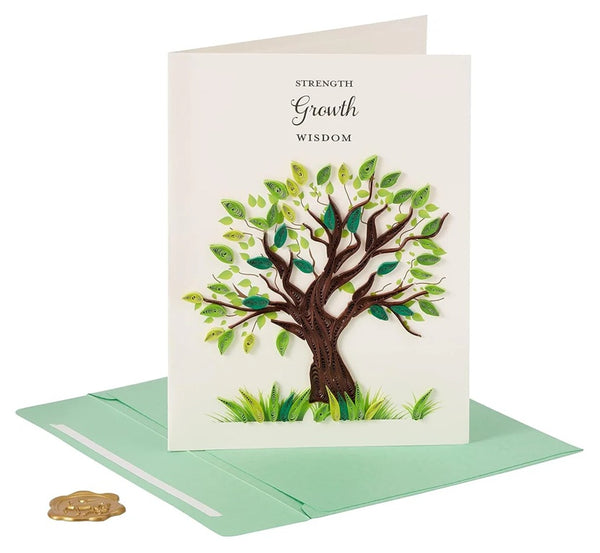 Luxury Birthday Greeting Card - Quilled Tree