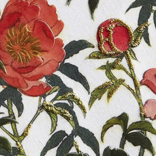 Luxury Get Well Greeting Card - Orange Flowers with Gold Embroidery