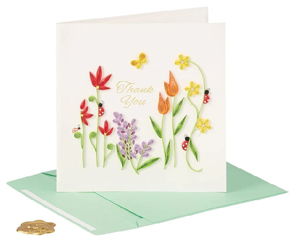Luxury Thank You Greeting Card - Quilled Gardening Thank You