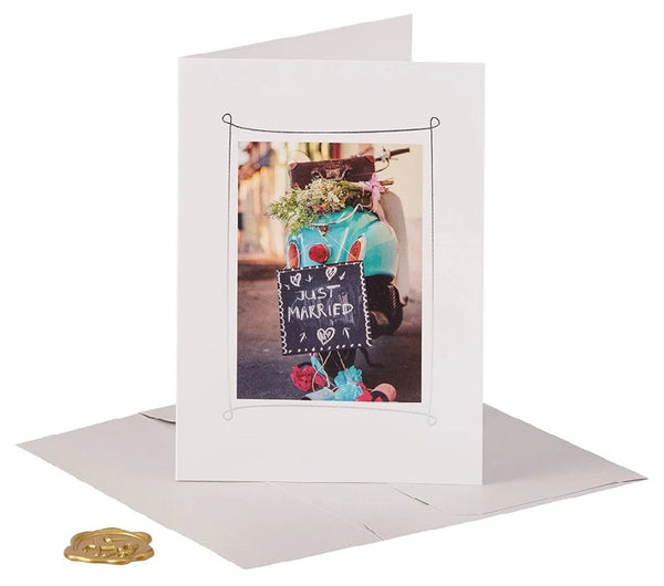Luxury Wedding Greeting Card - Vespa Photo