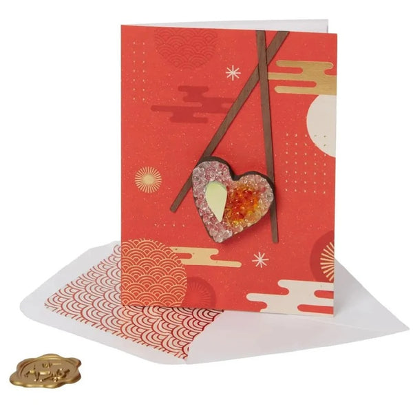 Luxury Friendship Greeting Card - Heart Shaped Sushi
