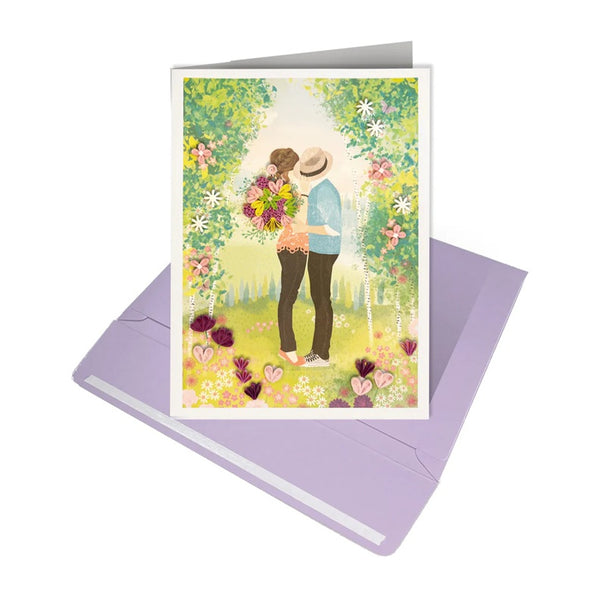 Luxury Romance Greeting Card - Quilled Kissing Couple