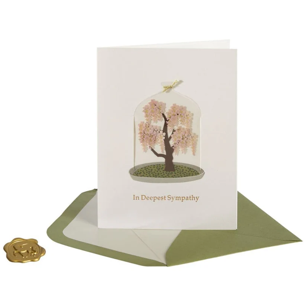 Luxury Sympathy Greeting Card - Wisteria Tree in Cloche