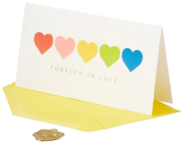 Luxury Romance Greeting Card - Row of Hearts