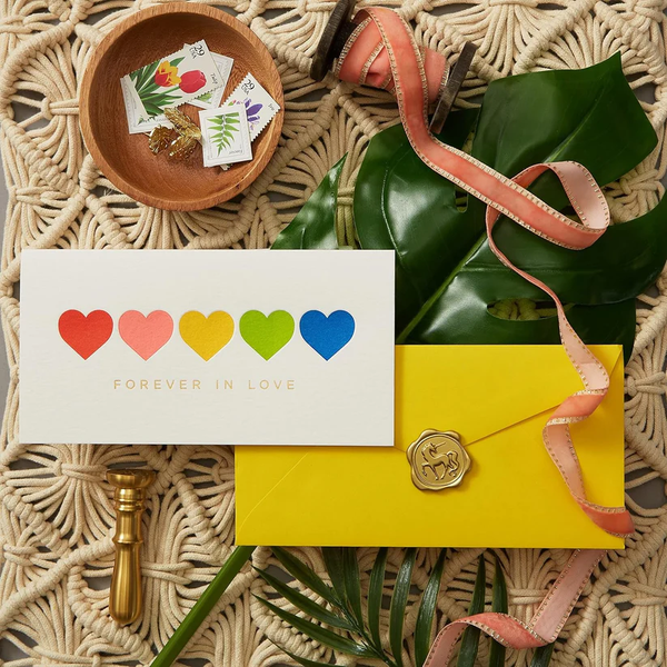 Luxury Romance Greeting Card - Row of Hearts