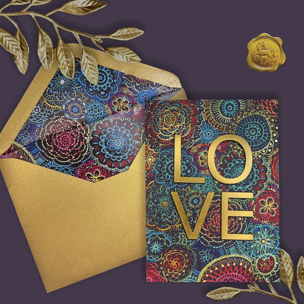 Luxury Romance Greeting Card - Stacked Love