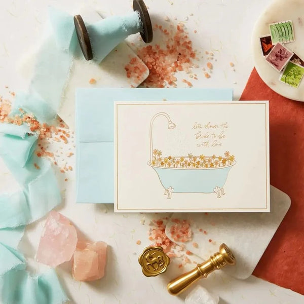 Luxury Wedding Shower Greeting Card - Bathtub