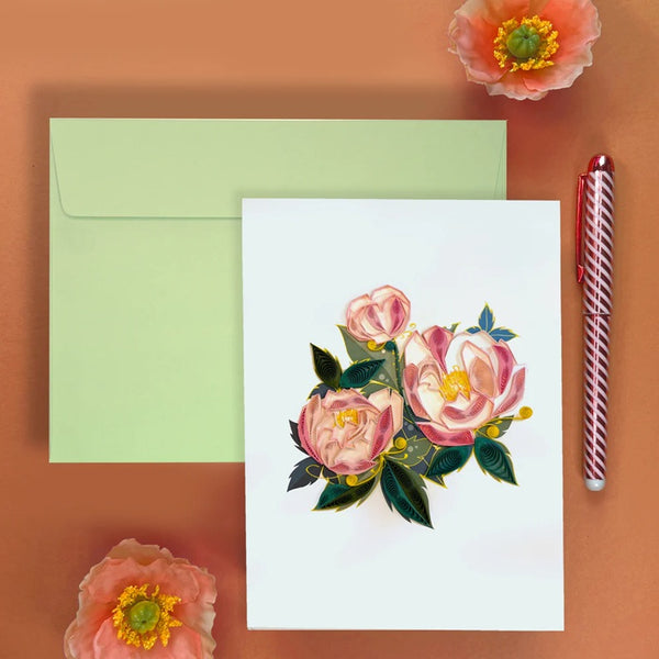 Luxury Birthday Greeting Card - Quilled Origami Floral