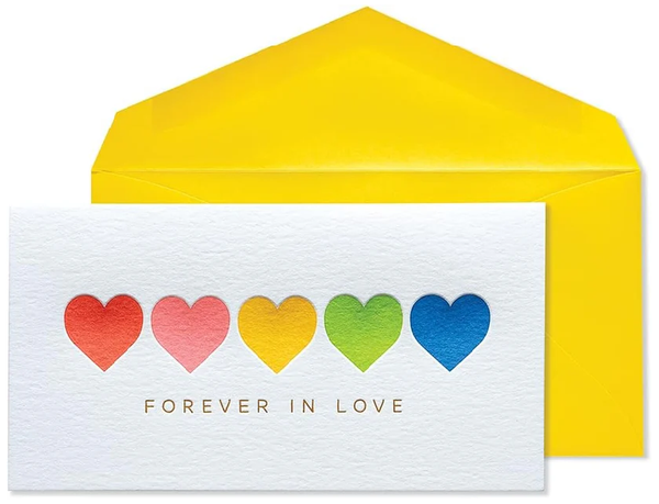 Luxury Romance Greeting Card - Row of Hearts