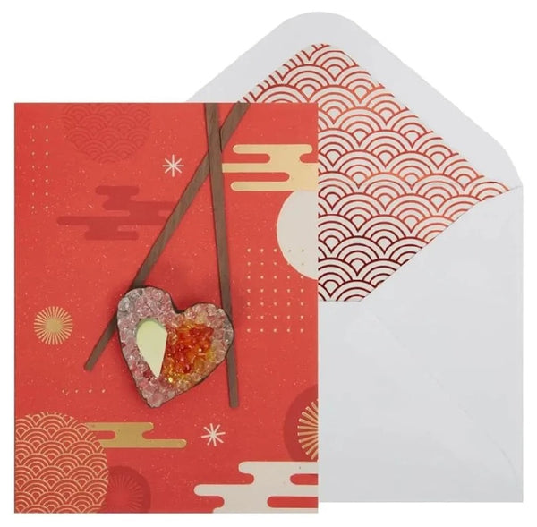 Luxury Friendship Greeting Card - Heart Shaped Sushi