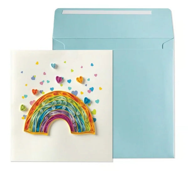 Luxury Birthday Greeting Card - Quilled Rainbow