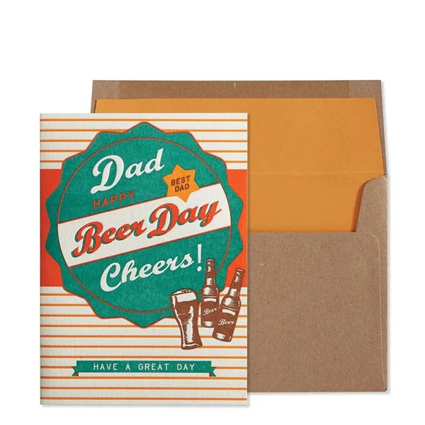 Luxury Birthday Greeting Card - Happy Beer Day Dad