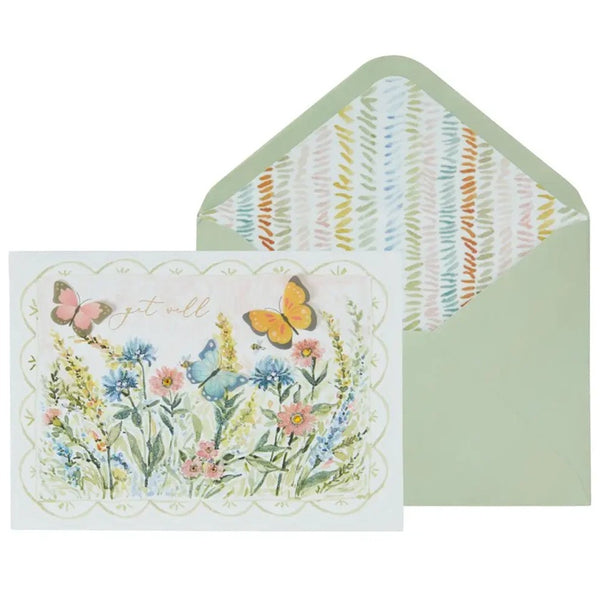 Luxury Get Well Greeting Card - Meadow Scallop