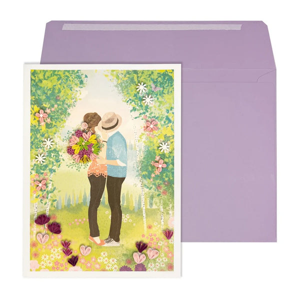 Luxury Romance Greeting Card - Quilled Kissing Couple
