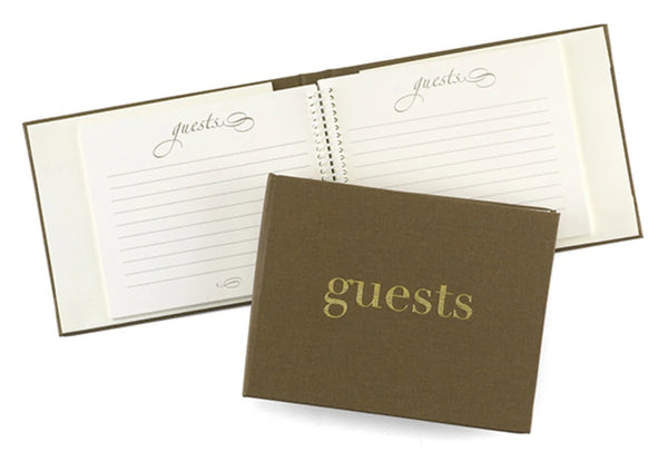 Hortense B. Hewitt Co. Linen Guest Book with Gold Accent