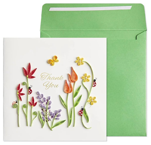 Luxury Thank You Greeting Card - Quilled Gardening Thank You