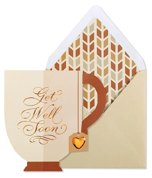 Luxury Get Well Greeting Card - Die-Cut Tea Cup
