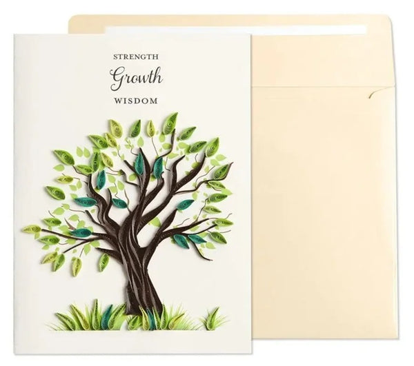 Luxury Birthday Greeting Card - Quilled Tree