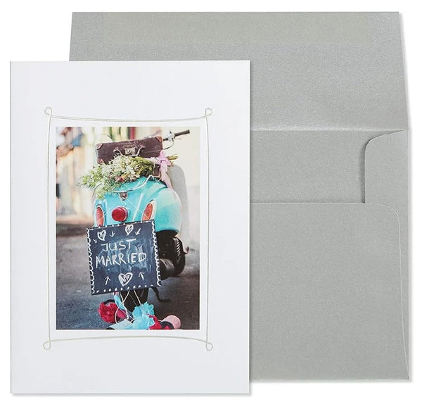 Luxury Wedding Greeting Card - Vespa Photo