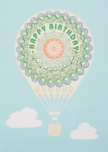 Laser Cut Birthday Greeting Card - Hot Air Balloon