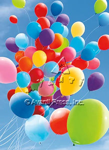 Blank Inside Greeting Card - Balloon Bunch