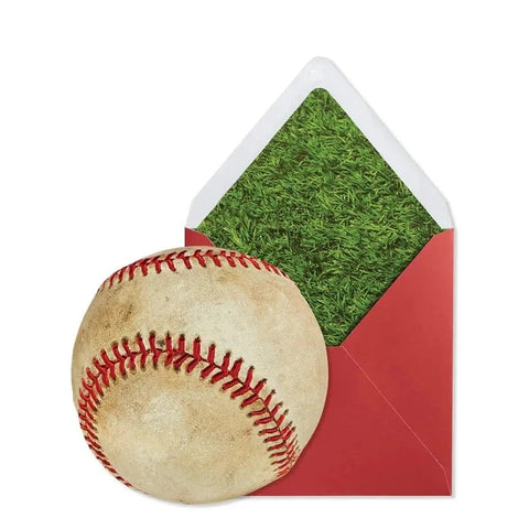 Foil Embossed Birthday Greeting Card - Die-Cut Baseball