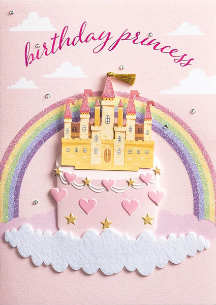Handmade Birthday Greeting Card  - Birthday Princess Cake