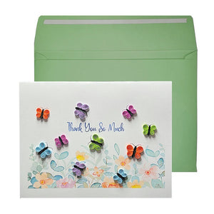 Thank You Greeting Card - Quilled Butterflies