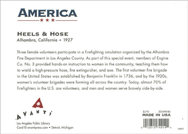 Birthday Greeting Card - Three Women with a Fire Hose - America Collection