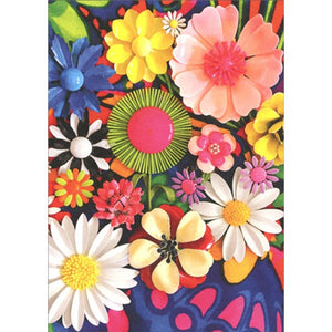 Blank Inside Greeting Card - Colorful Flower Pins