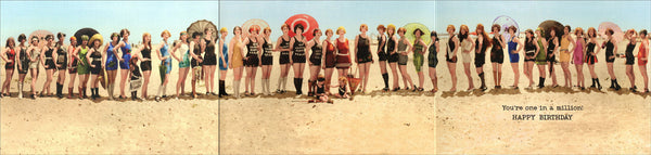 Birthday Greeting Card - Bathing Beauty Beach Parade - America Collection