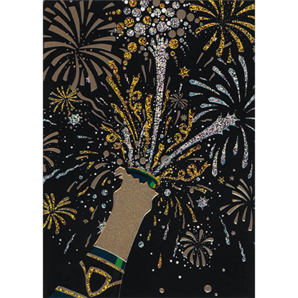 Congratulations Greeting Card - Champagne Fireworks